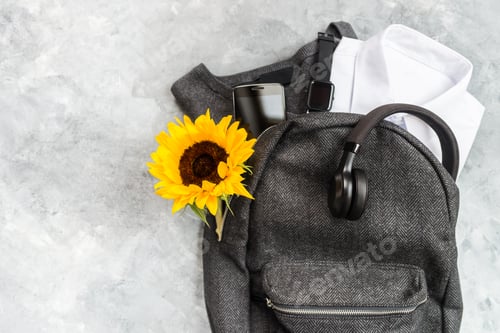 Preview: Back to school concept with uniform and electronic devices