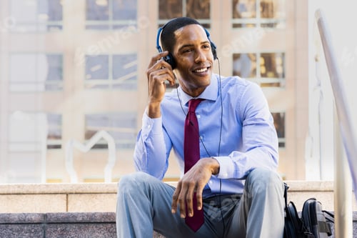 Preview: Handsome male african american business man CEO in a stylish corporate elegant suit