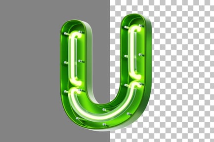Preview: Neon U 3D Icon