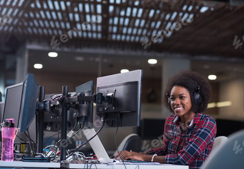 Preview: portrait of a young successful African-American woman in modern