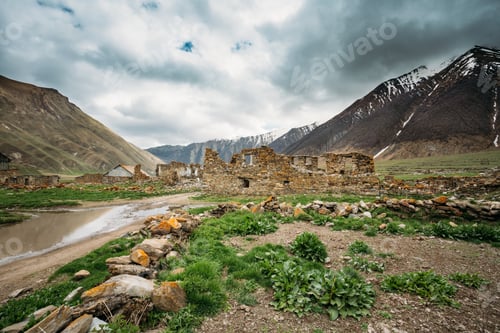 Preview: Old Abandoned Village With Dilapidated Ruined Houses In Ketrisi