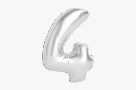 Preview: Silver Foil Balloon Number Four