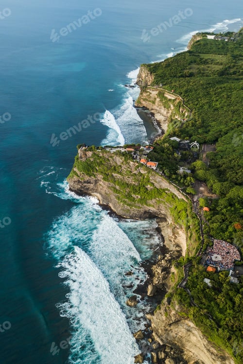 Preview: Aerial view of Uluwatu temple in Bali, Indonesia