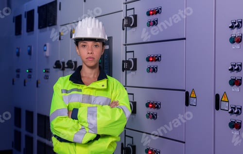 Preview: engineer checking and inspecting at MDB panel .he working with electric switchboard to check range o