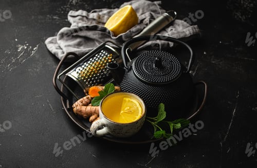 Preview: Healthy turmeric tea beverage
