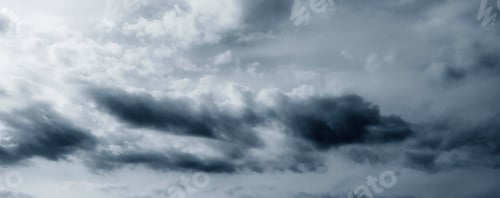 Preview: Stormy dark cloudy sky. Pollution, PM 2.5, Carbon dioxide and environment problems concept