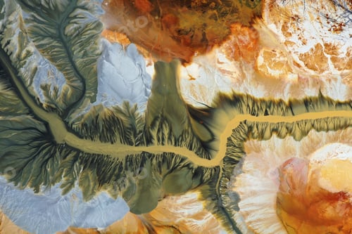 Preview: Aerial view of a big waste decanting lake, tailing pond. Mining residual waters