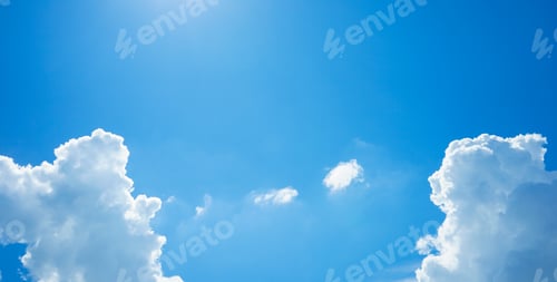 Preview: clouds on blue sky with sun light