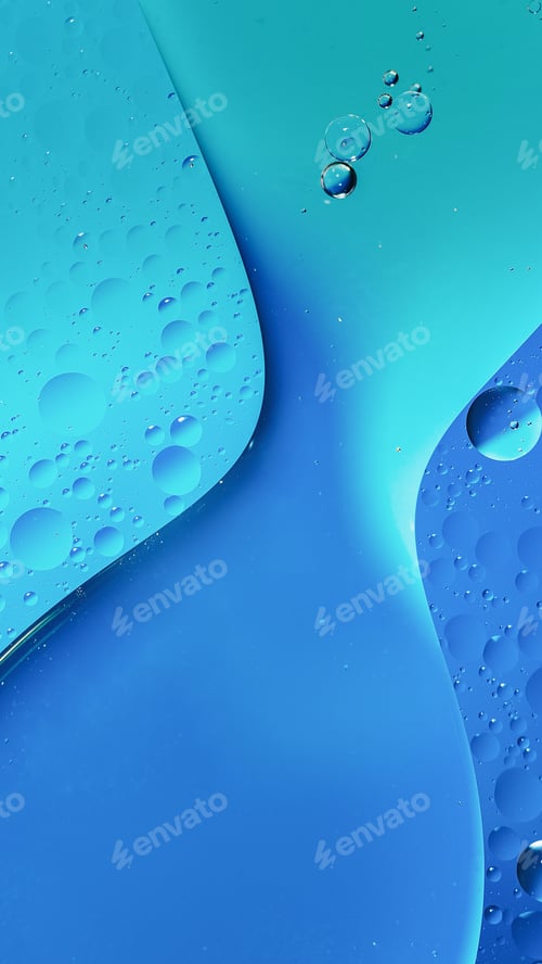Preview: oil with bubbles on on dark blue background. Abstract background