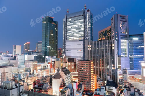 Preview: Tokyo, Japan cityscape in the Business District of Toranomon