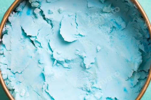 Preview: Fresh blue homemade natural ice-cream in a bowl background