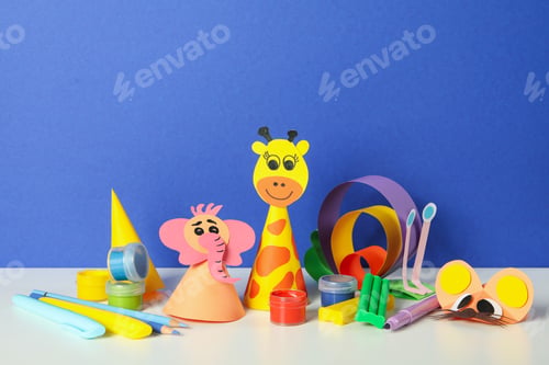 Preview: Concept of World Children's Day against blue background