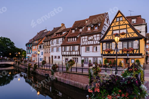 Preview: Beautiful view of colorful romantic city Colmar, France, Alsace