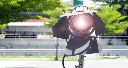 Preview: Big studio lighting with tripod for video production.