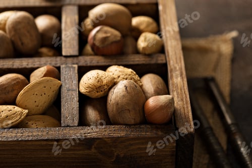 Preview: Various nuts in shell