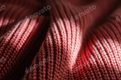 Preview: Knitted texture of a pink sweater or scarf close-up.