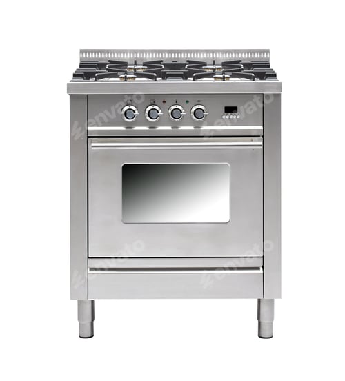 Preview: gas cooker over the white background