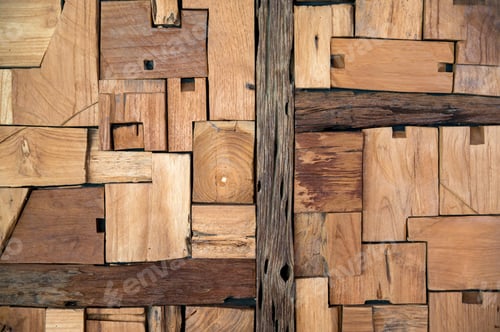 Preview: Background with irregular wooden boards arranged geometrically