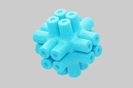 Vista previa: Forma geométrica abstracta tetraédrica azul