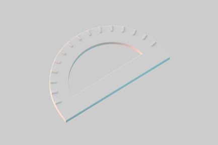 Preview: White protractor angle measurement tool