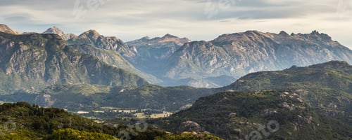Preview: Panoramic mountain valley landscape, Futaleufu, Los Lagos region, Chile