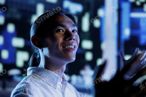 Preview: Happy man wanders around town