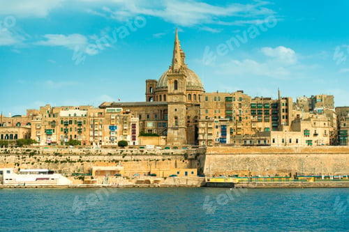 Preview: beautiful Valletta achitecture, view from the sea