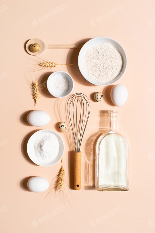 Preview: Raw Ingredients for Baking, Top View