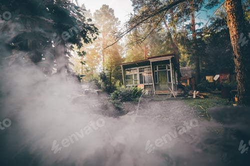 Preview: A cabin in woods in the smoke