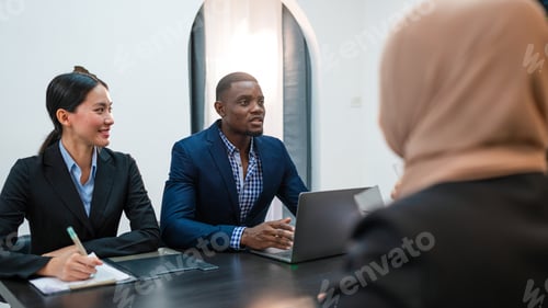 Preview: Multiracial business people having meeting and brainstorming discussed.