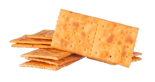Preview: crackers pile on white background