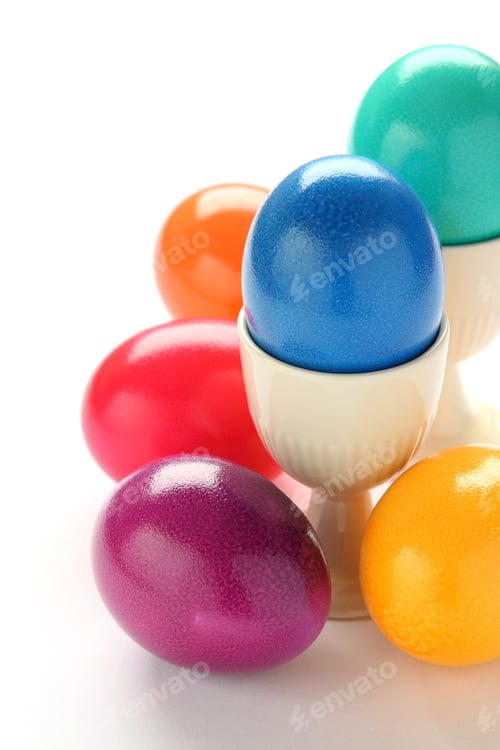 Preview: Colorful easter eggs isolated on white background