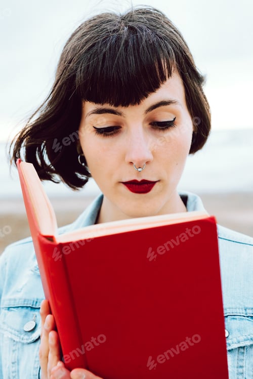 Preview: girl reading on the coast