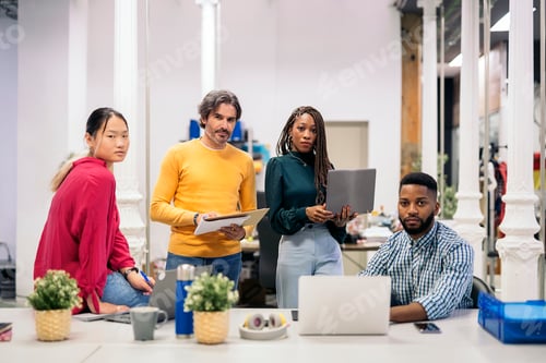 Preview: Smart Multicultural Office Workers Portrait