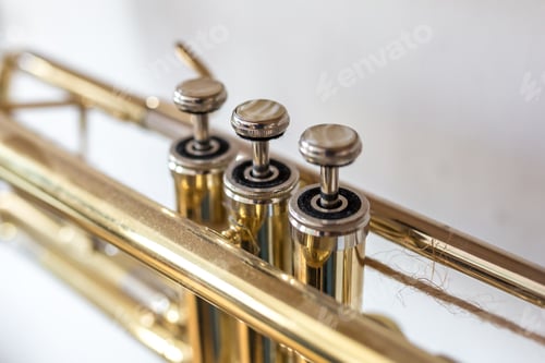 Preview: Wind musical instrument brass trumpet with pump screws