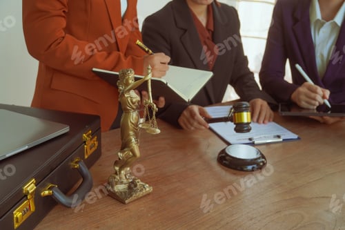 Preview: A group of lawyers and clients engage in a professional meeting law office, discussing agreements