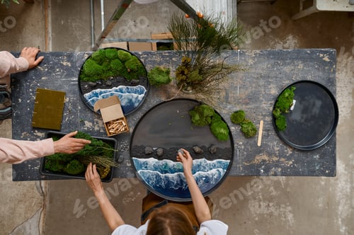 Preview: Decorative marine landscape creation at art workshop