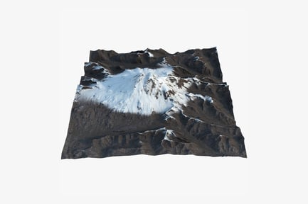 Visualização: Pico nevado: terreno do Monte Elbrus