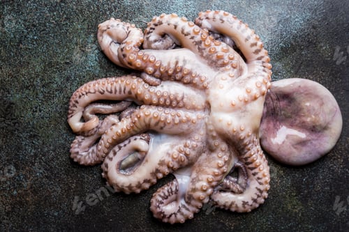 Visualização: Fresh raw octopus