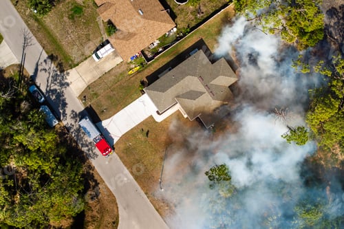 Preview: Vegetation fire burns jungle forest near Florida houses