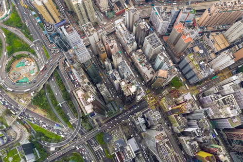 Preview: Causeway Bay, Hong Kong 07 May 2019: Top view of Hong Kong city