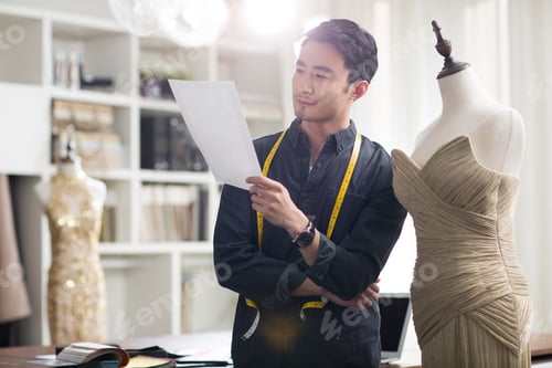 Preview: Fashion designer working in studio