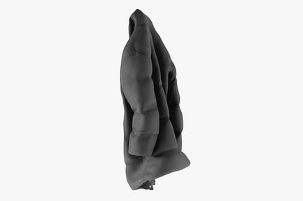 Preview: Black Padded Winter Jacket with Hood