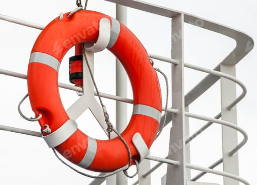 Preview: Lifebuoy on a ship railing