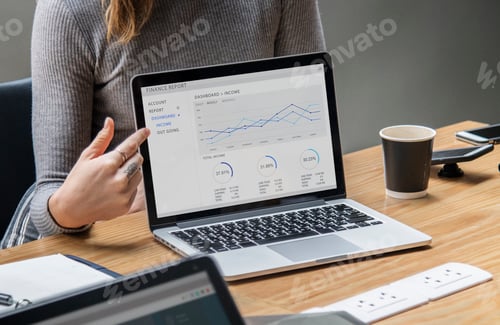 Preview: Business presentation on a laptop screen