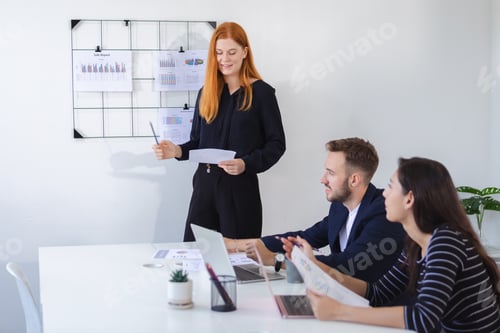 Preview: Teamwork business professional success online startup planning. brainstorming meeting in workplace.