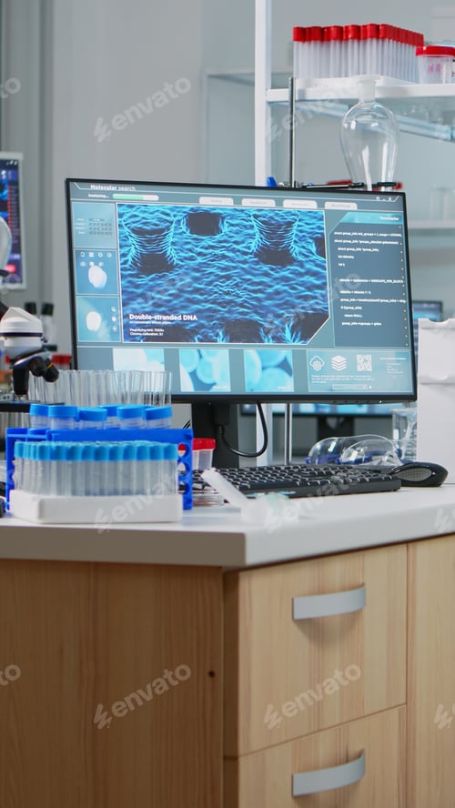 Preview: Interior of empty science laboratory with modern equipment