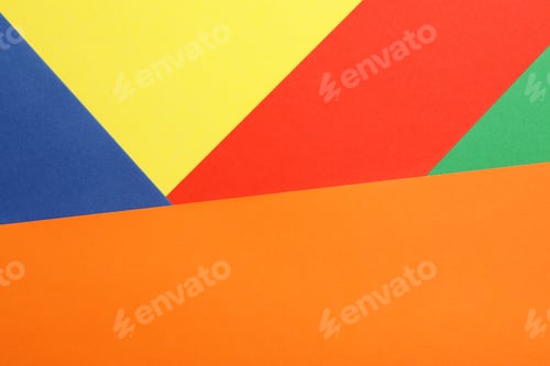 Preview: Colorful paper sheets as background, top view