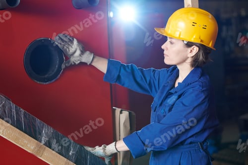 Preview: Young Woman Working at Plant