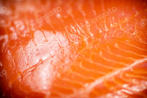 Preview: Pickled salmon fillet. Macro background.